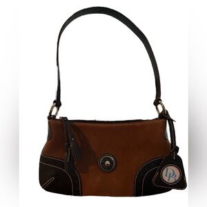 EUC - Vintage Dooney & Bourke Brown Suede Leather Satchel Bag